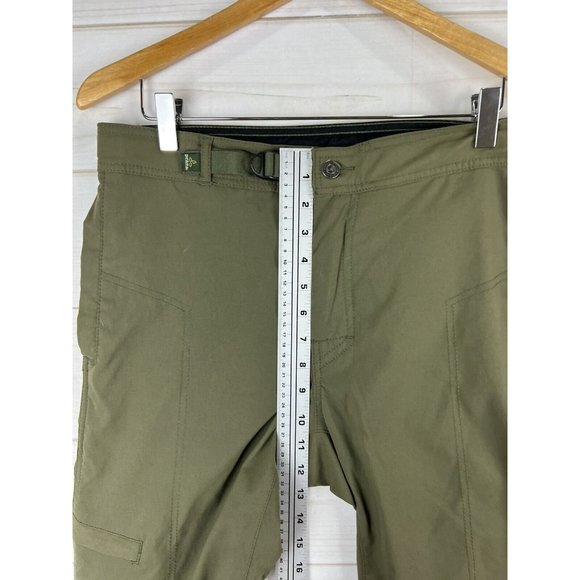 PRANA Pants Womens Medium Green Pillar Cropped Capri Pockets Hiking Excellent - Picture 6 of 9